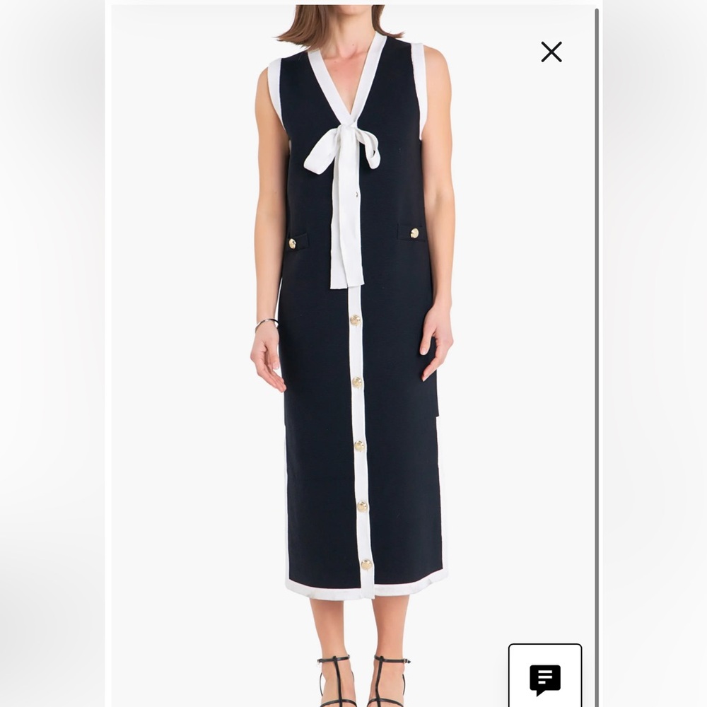 English Factory Sleeveless Sweater Dress